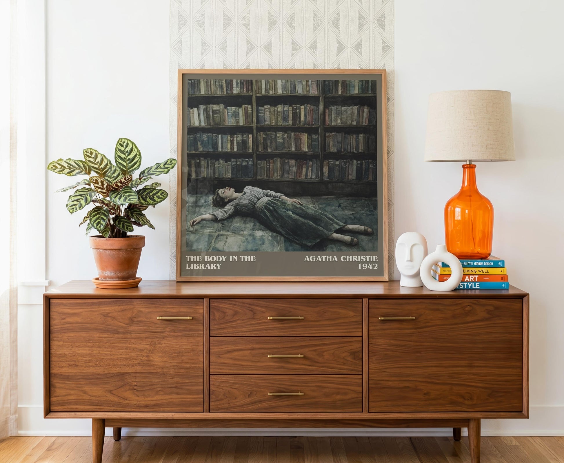 The Body in the Library literary literary print detail – Agatha Christie book art