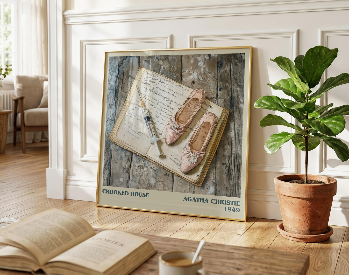 Crooked House literary poster paired in gallery wall – literary art prints