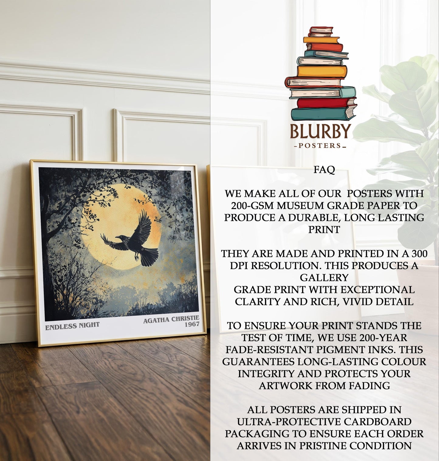 Endless Night by Agatha Christie | Book Poster | Literary Art Gift For Book Lover | Novel Inspired Wall Art | Free Delivery