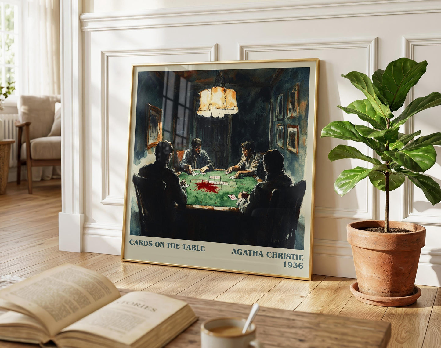 Cards on the Table literary poster paired in gallery wall – literary art prints