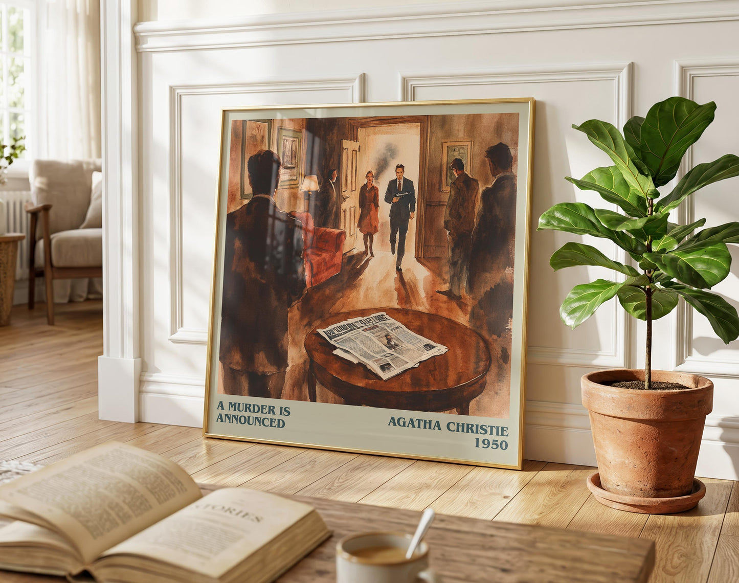 A Murder is Announced literary poster paired in gallery wall – literary art prints