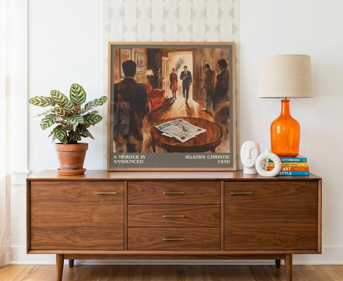 A Murder is Announced literary literary print detail – Agatha Christie book art