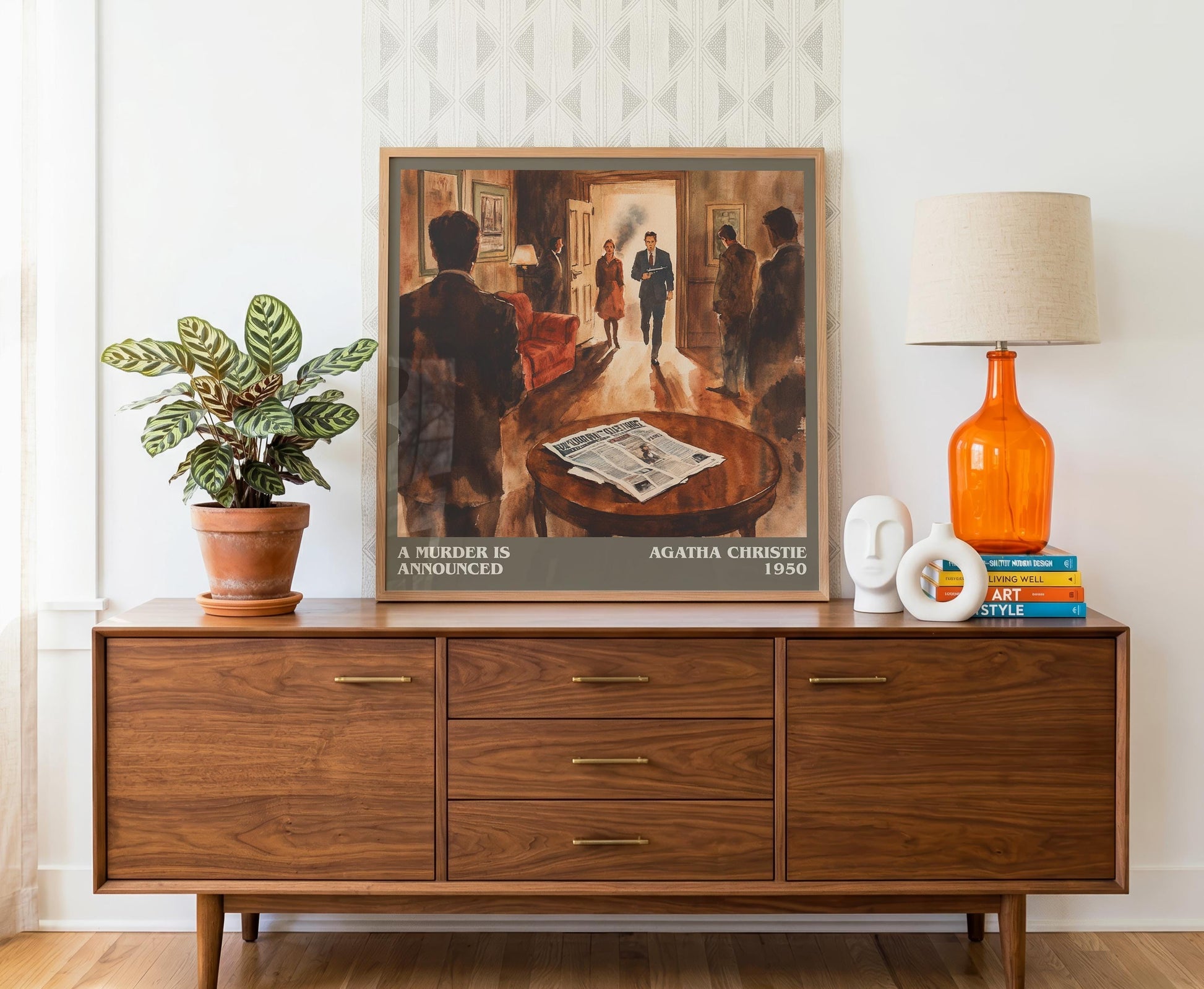 A Murder is Announced literary literary print detail – Agatha Christie book art