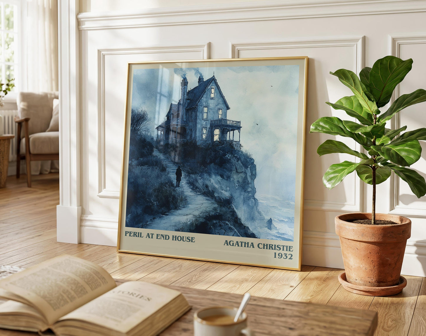Peril at End House literary poster paired in gallery wall – literary art prints