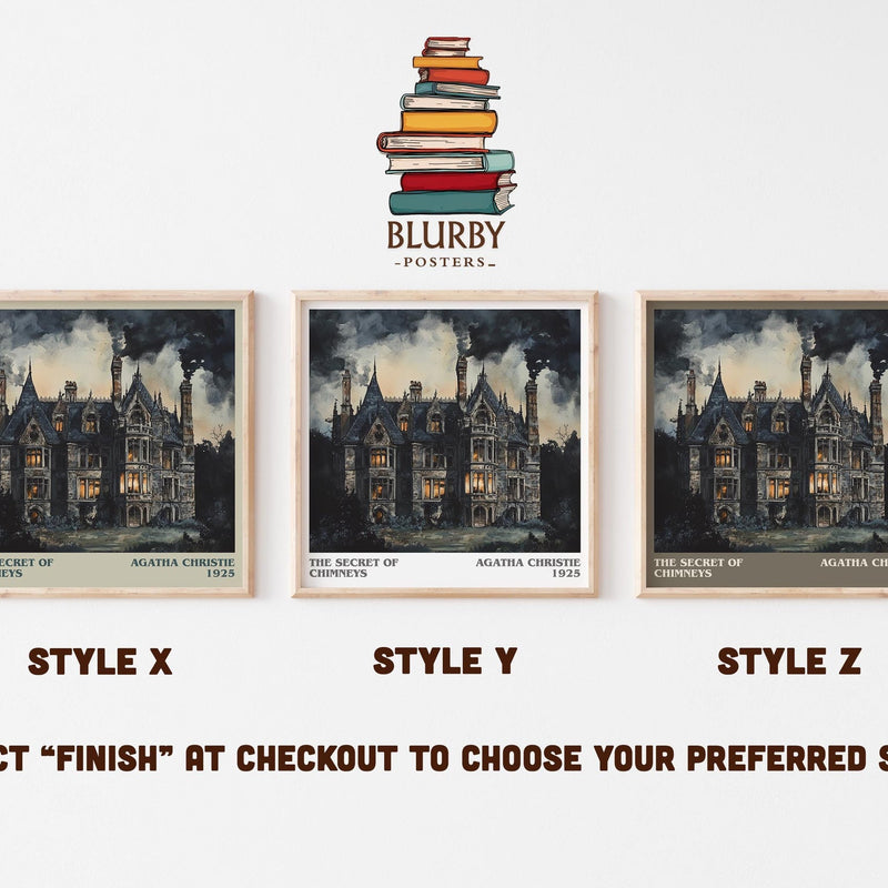 Death in the Clouds literary art print colour and style options – Agatha Christie book art