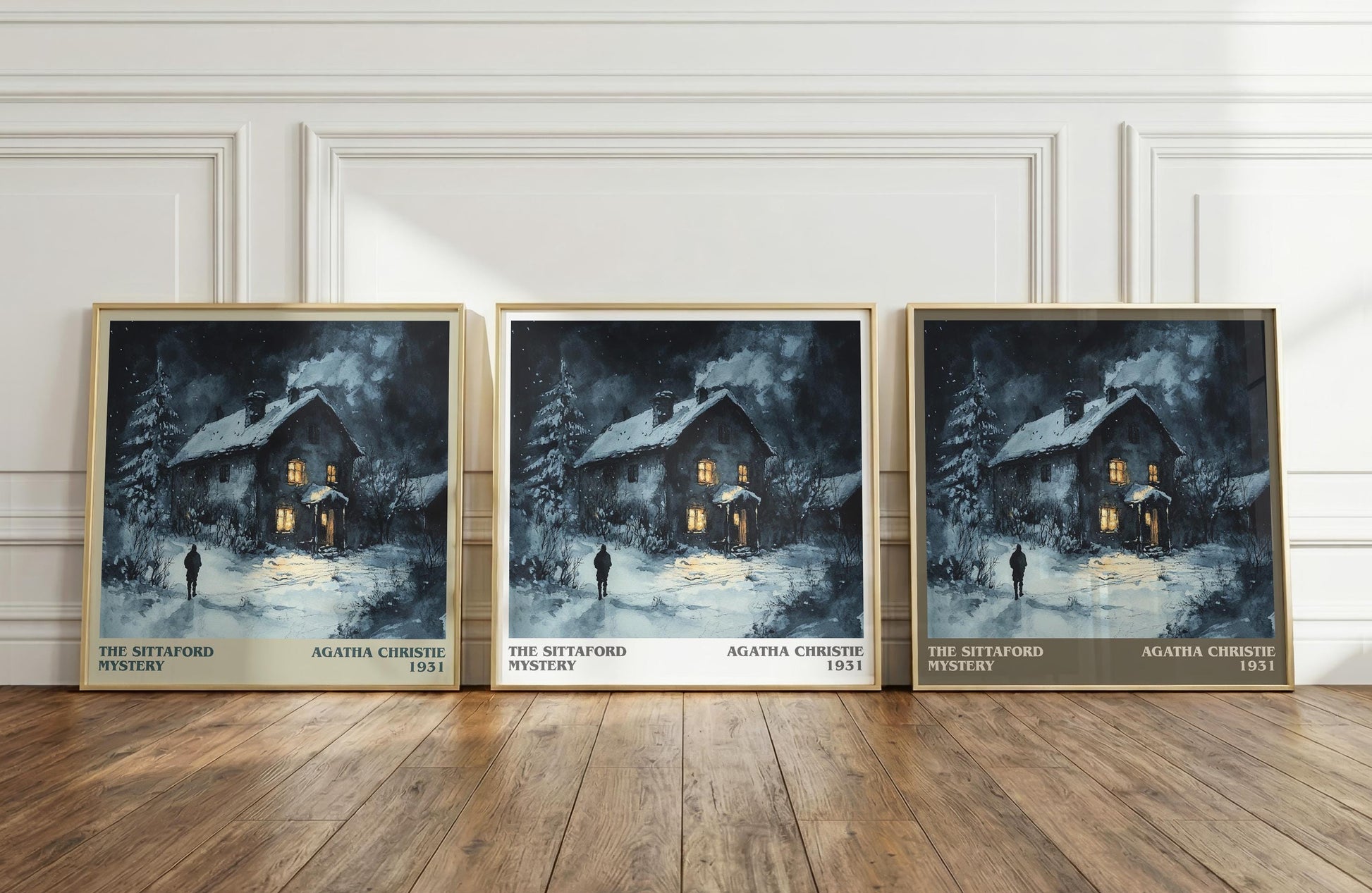 The Sittaford Mystery literary print framed by window – literary home decor
