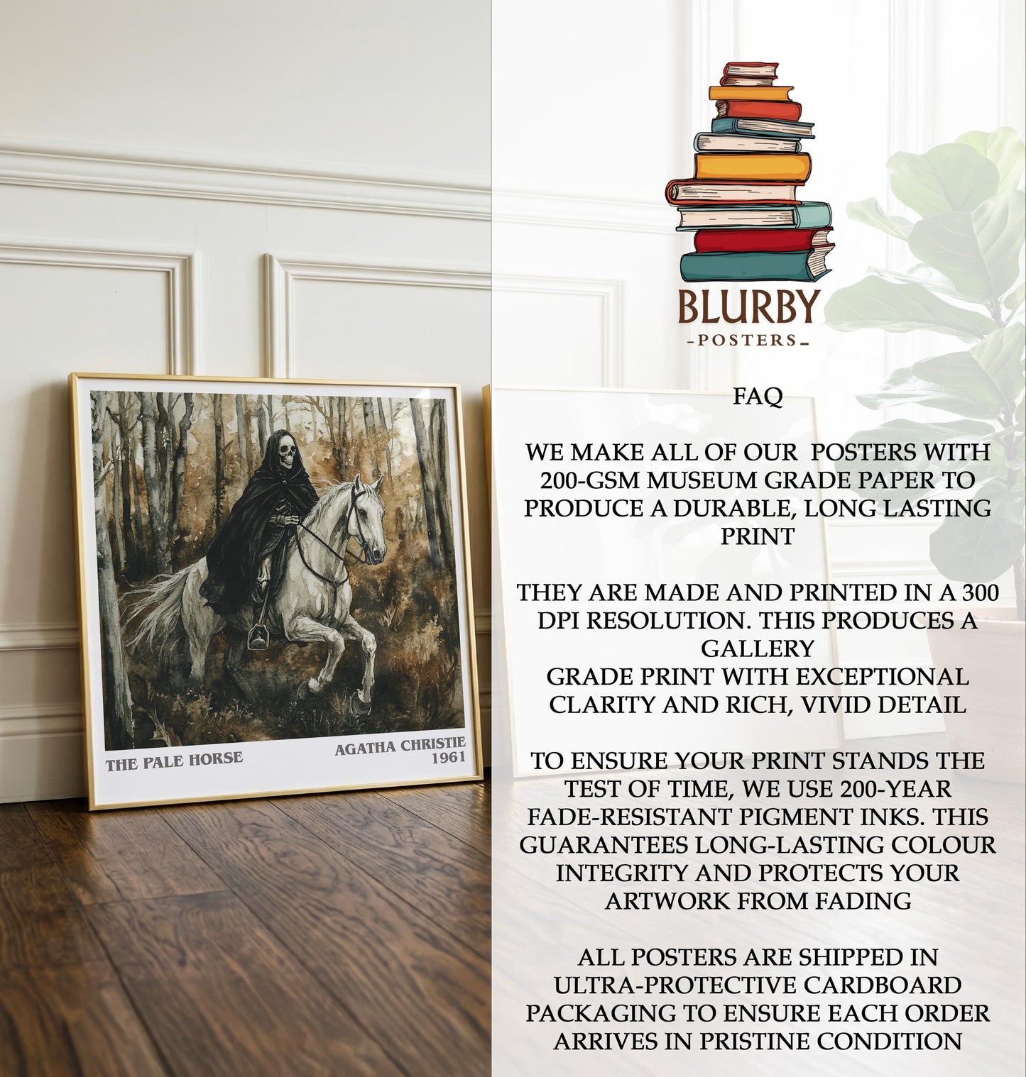 The Pale Horse by Agatha Christie | Book Poster | Literary Art Gift For Book Lover | Novel Inspired Wall Art | Free Delivery