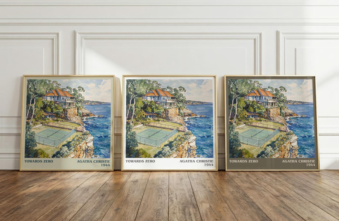 Towards Zero literary print framed by window – literary home decor