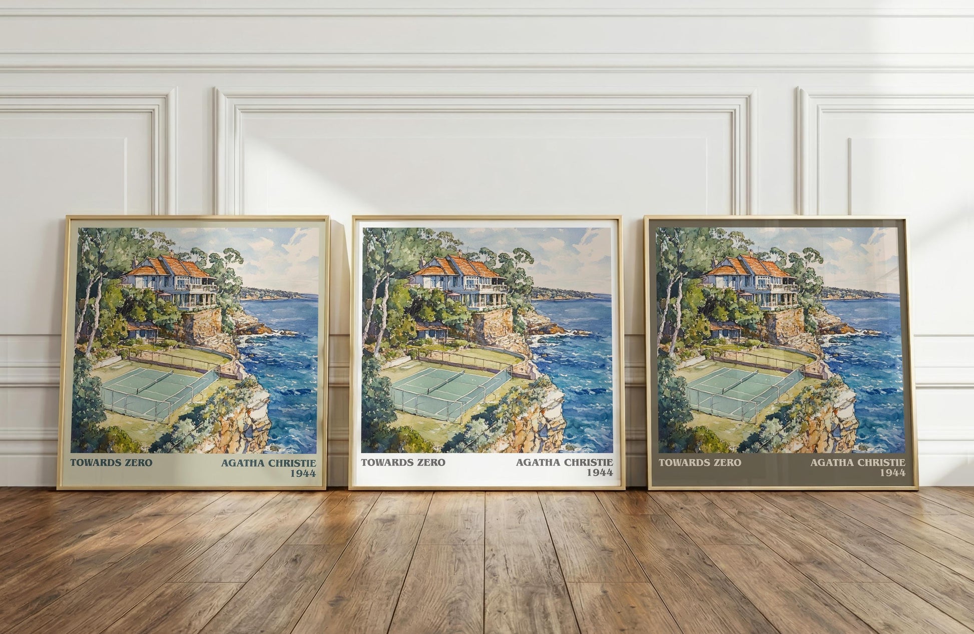 Towards Zero literary print framed by window – literary home decor
