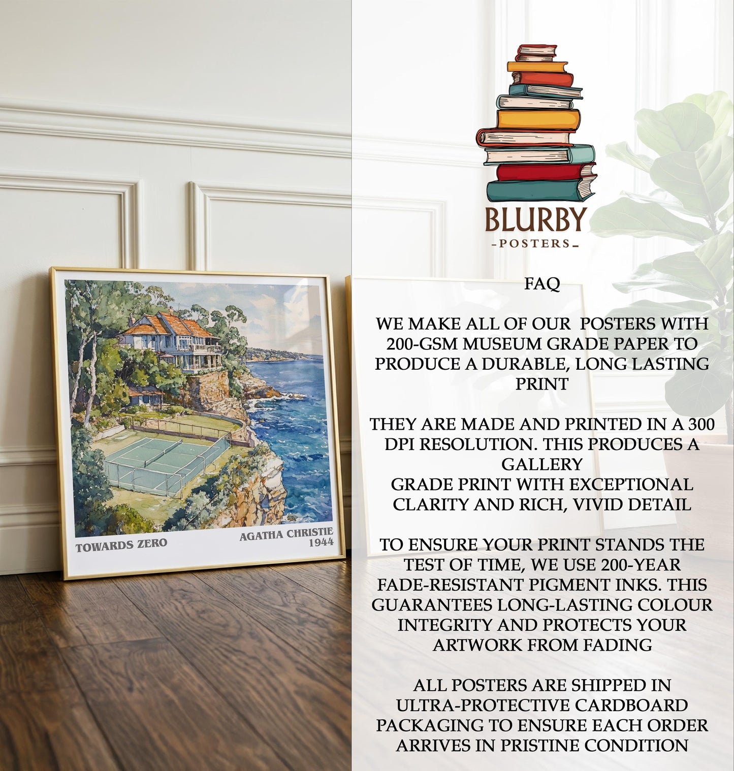 Towards Zero by Agatha Christie | Book Poster | Literary Art Gift For Book Lover | Novel Inspired Wall Art | Free Delivery