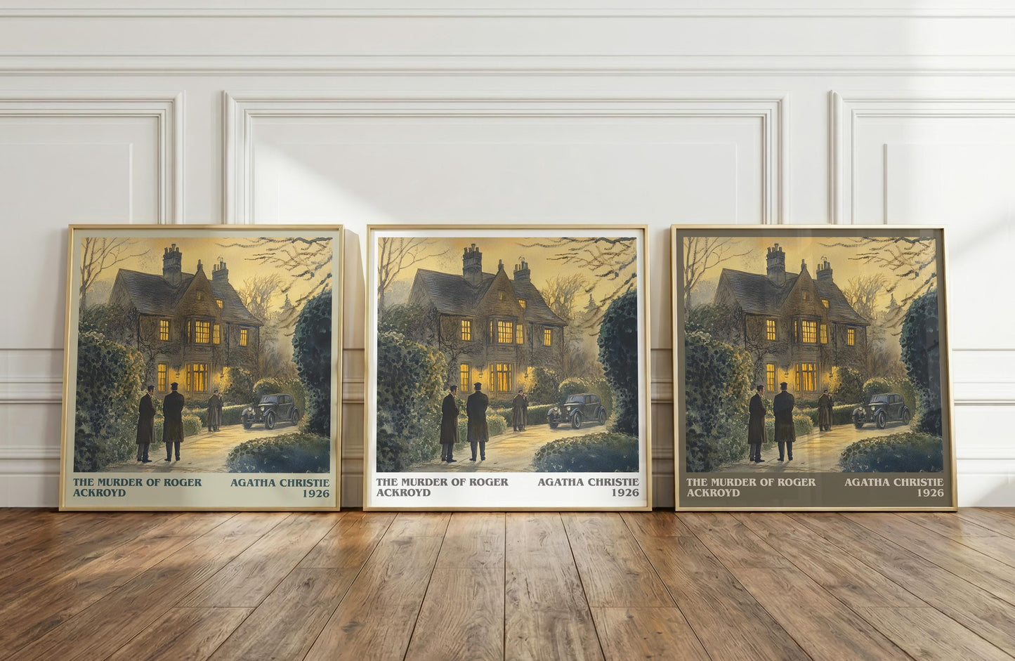 The Murder of Roger Ackroyd literary print framed by window – literary home decor