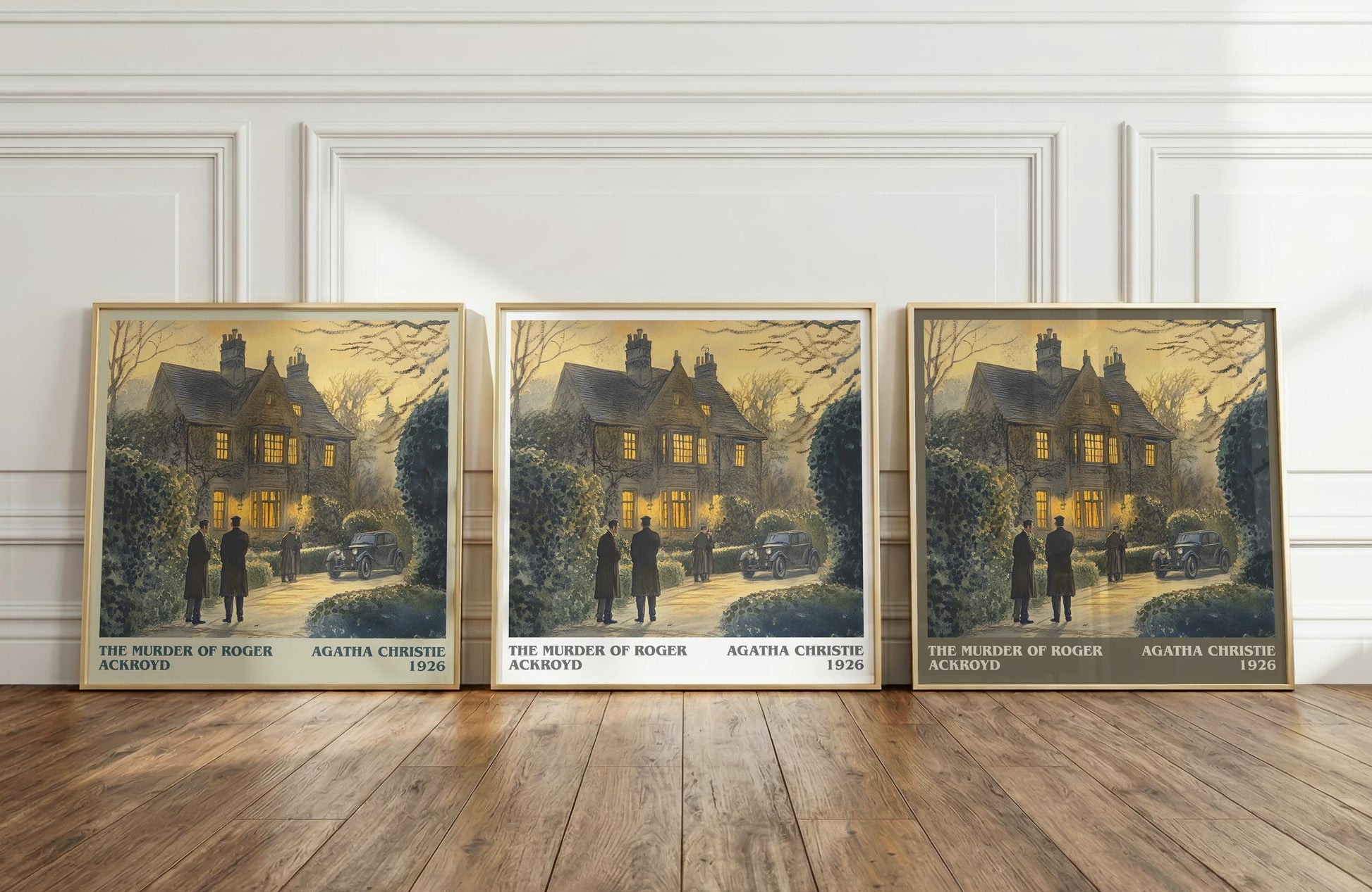 The Murder of Roger Ackroyd literary print framed by window – literary home decor