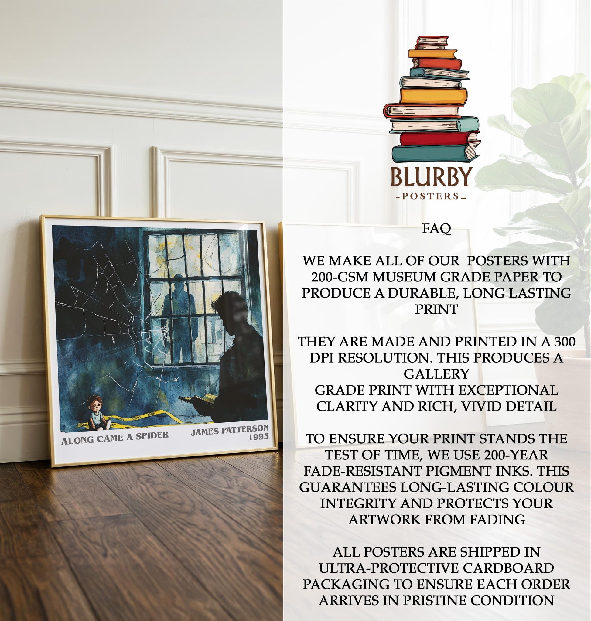Along Came A Spider by James Patterson | Book Poster | Literary Art Gift For Book Lover | Novel Inspired Wall Art | Free Delivery