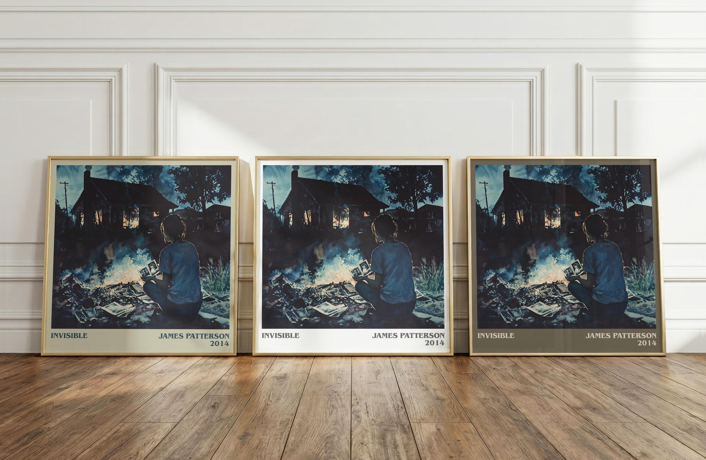 Invisible literary print framed by window – literary home decor