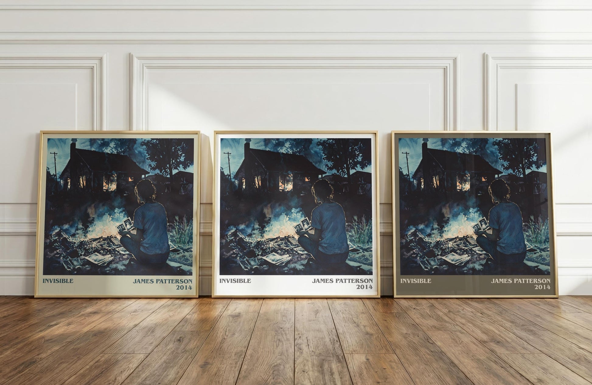 Invisible literary print framed by window – literary home decor