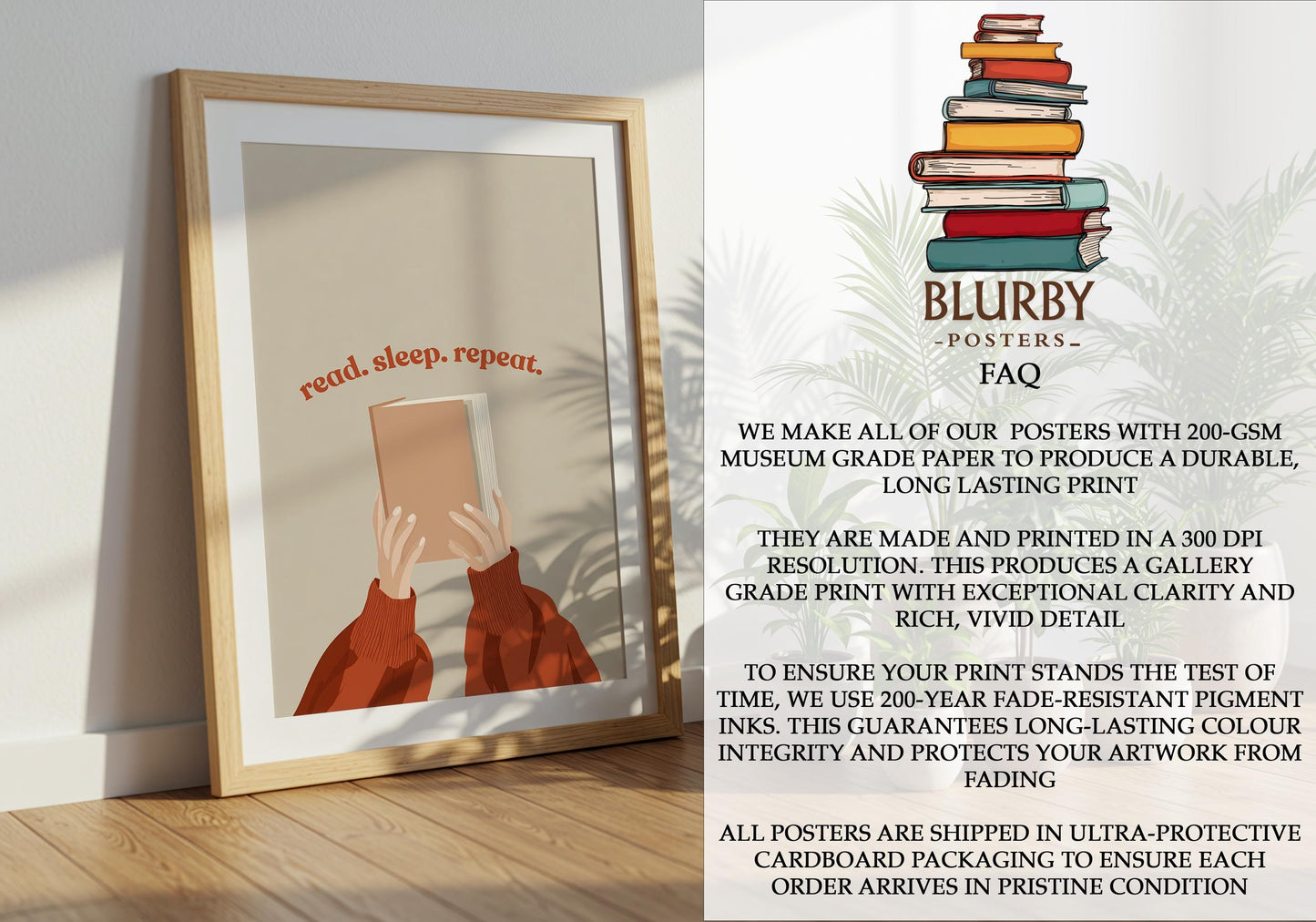Read Sleep Repeat Cozy Print | Terracotta Book Lover Art | Cozy Wall Decor | Book Lover Gift | Nook Poster | Reader Gift | Aesthetic Art - Book Poster Art Print Decor Bookish
