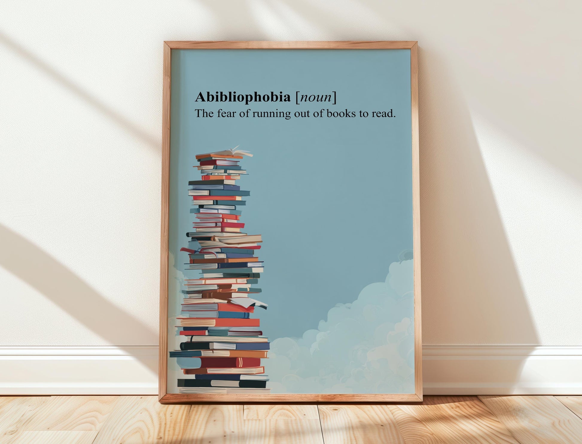 Abibliophobia Definition Print | Literary Quote Art | Cozy Wall Decor | Book Lover Gift | Nook Poster | Reader Gift | Aesthetic Art - Book Poster Art Print Decor Bookish
