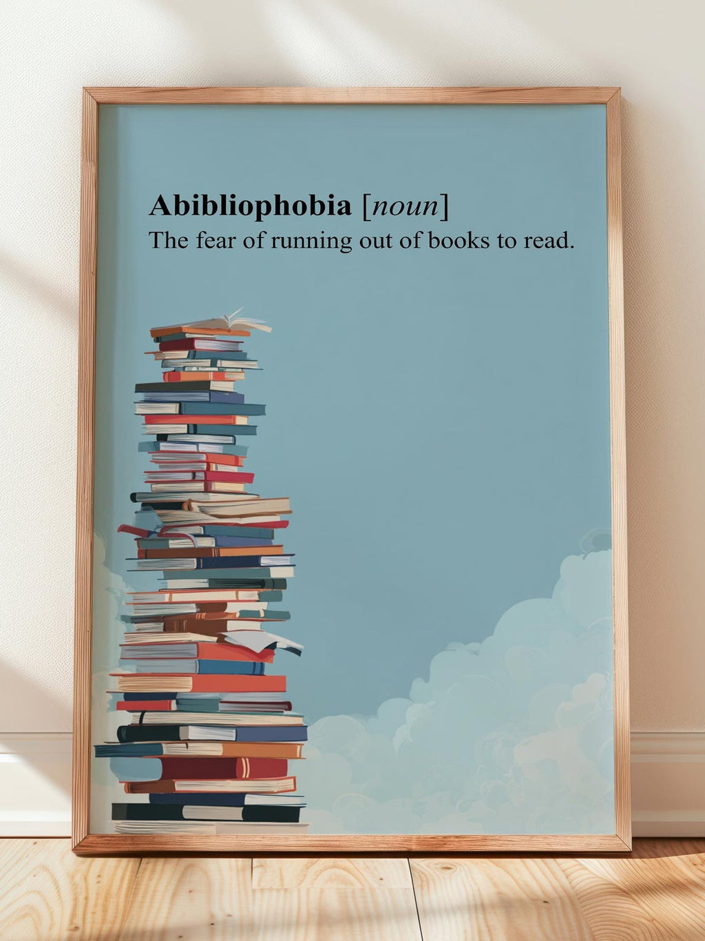 Abibliophobia Definition Print | Literary Quote Art | Cozy Wall Decor | Book Lover Gift | Nook Poster | Reader Gift | Aesthetic Art - Book Poster Art Print Decor Bookish