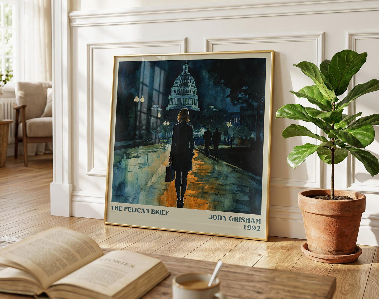 The Pelican Brief literary poster paired in gallery wall – literary art prints
