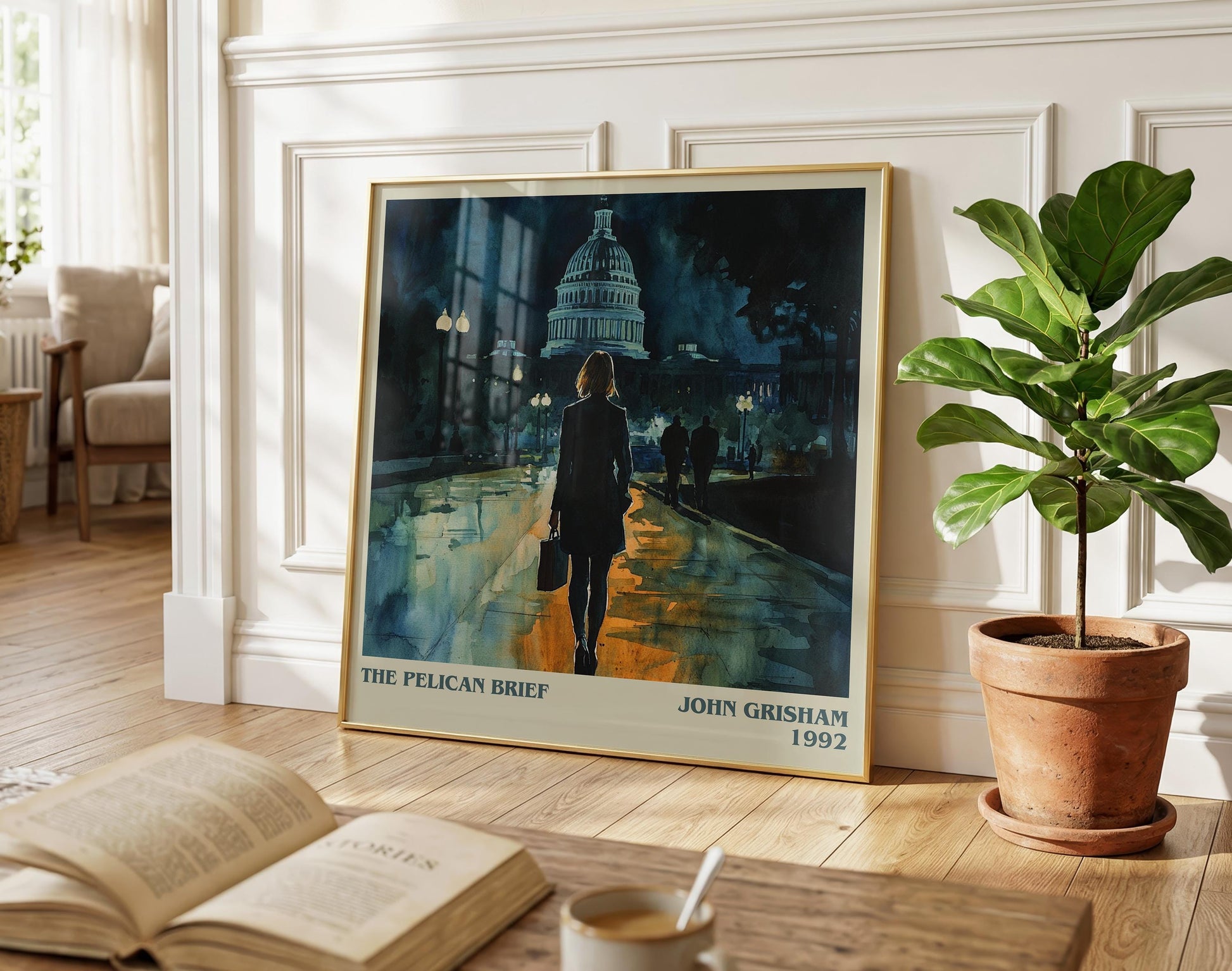 The Pelican Brief literary poster paired in gallery wall – literary art prints