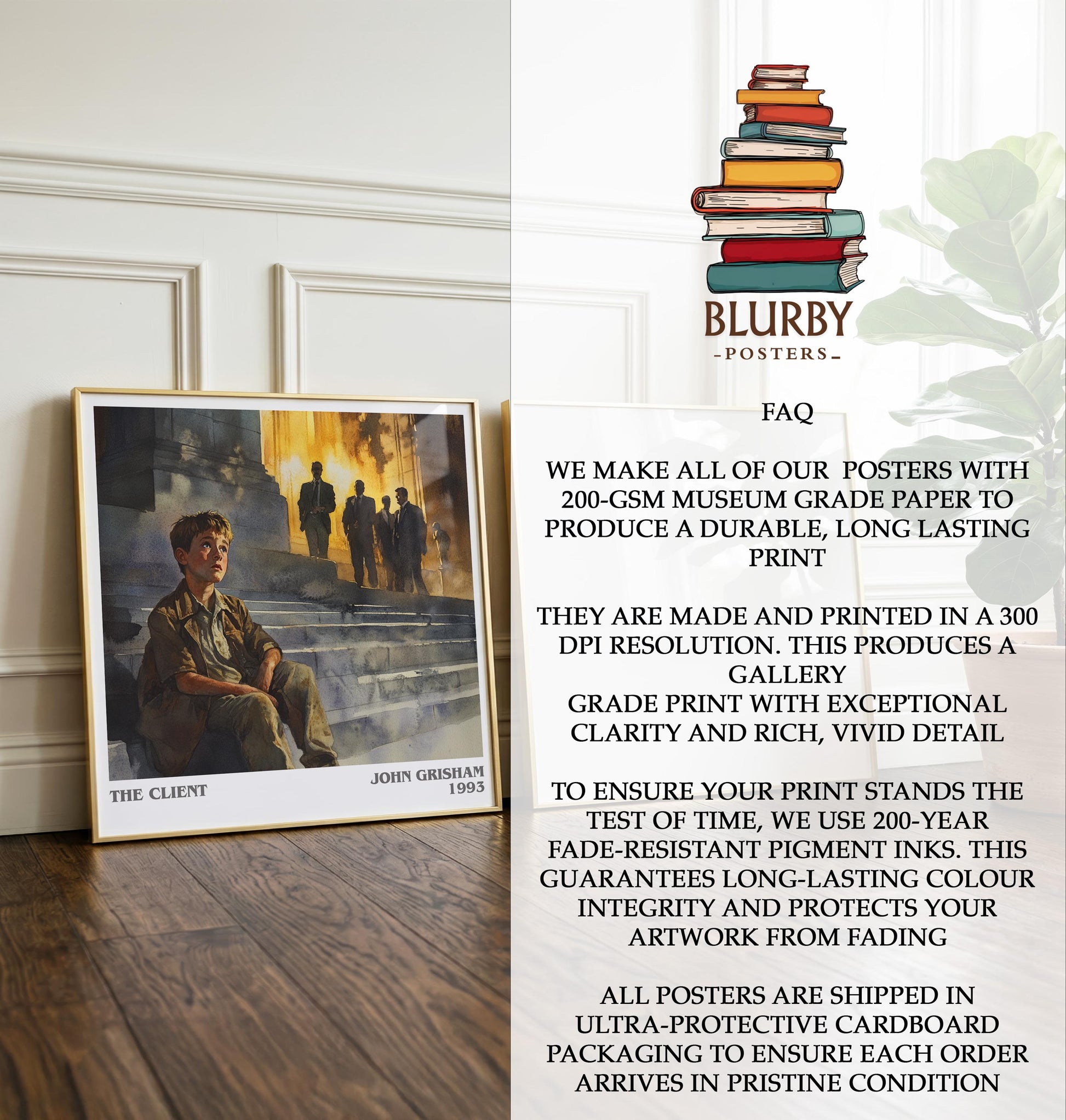 The Client by John Grisham | Book Poster | Literary Art Gift For Book Lover | Novel Inspired Wall Art | Free Delivery