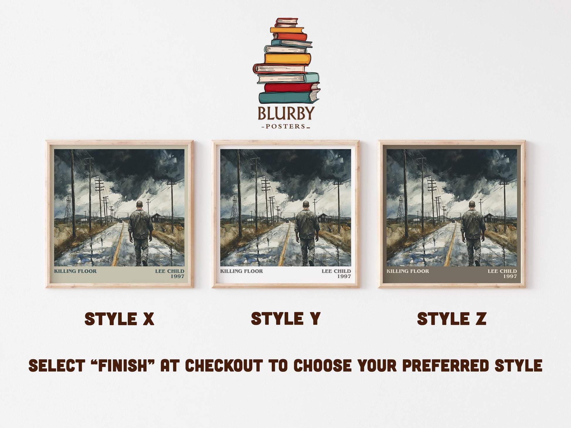Killing Floor literary art print colour and style options – Lee Child book art