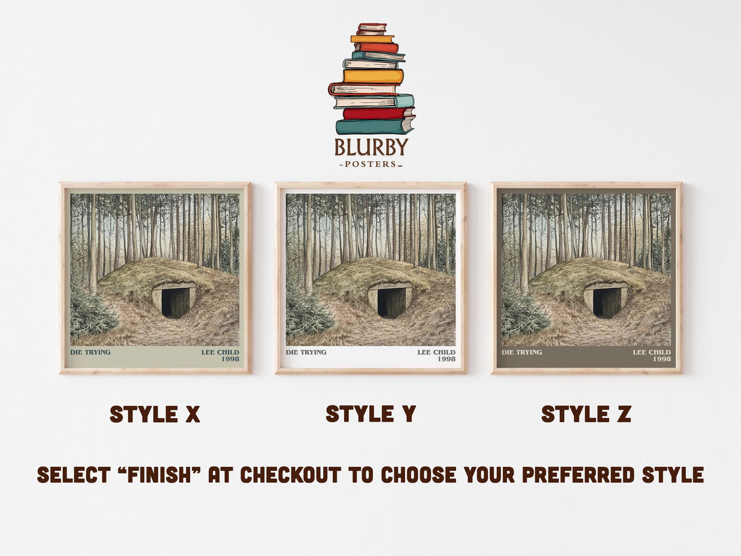 Die Trying literary art print colour and style options – Lee Child book art