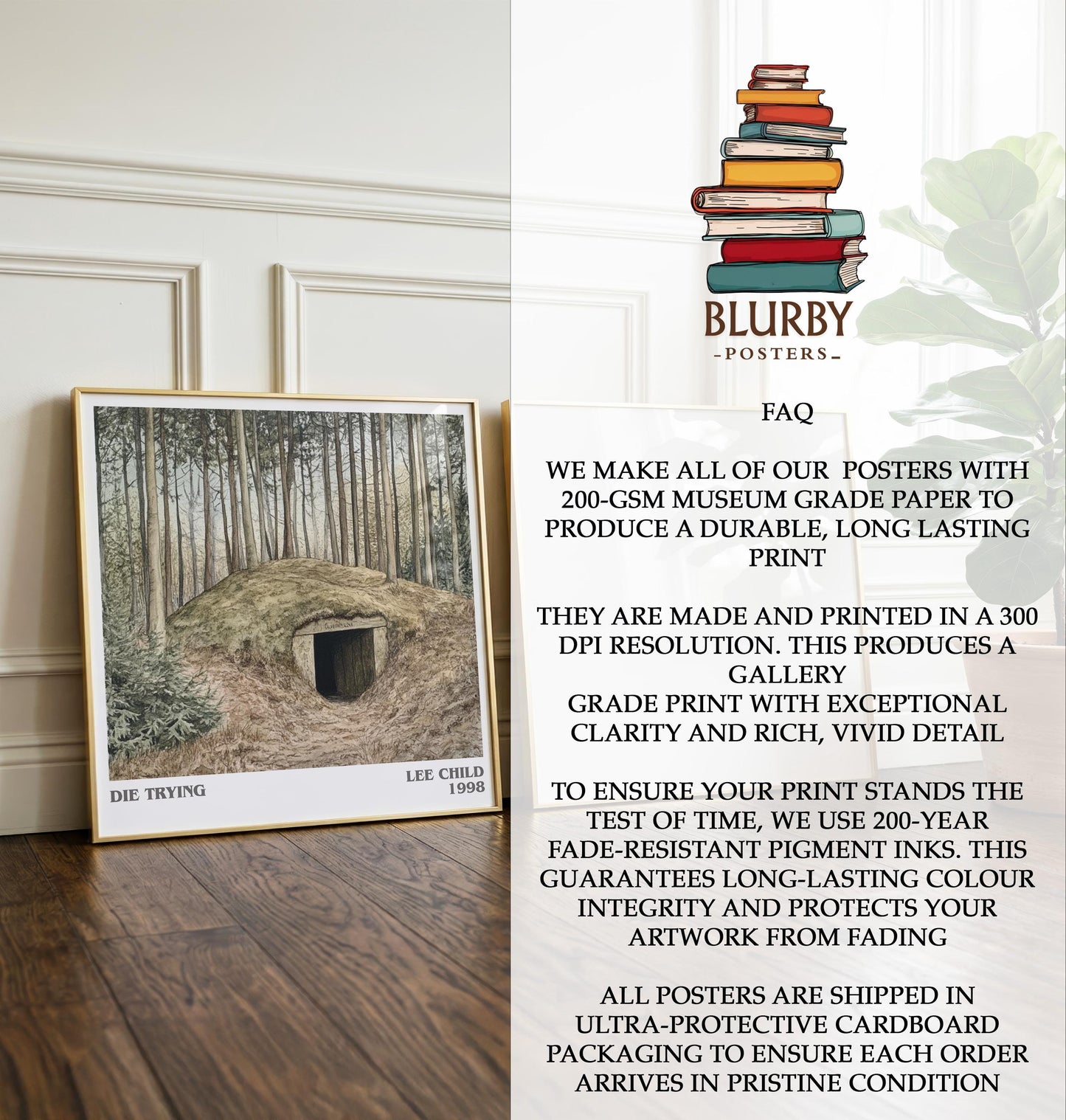 Die Trying by Lee Child | Book Poster | Literary Art Gift For Book Lover | Novel Inspired Wall Art | Free Delivery