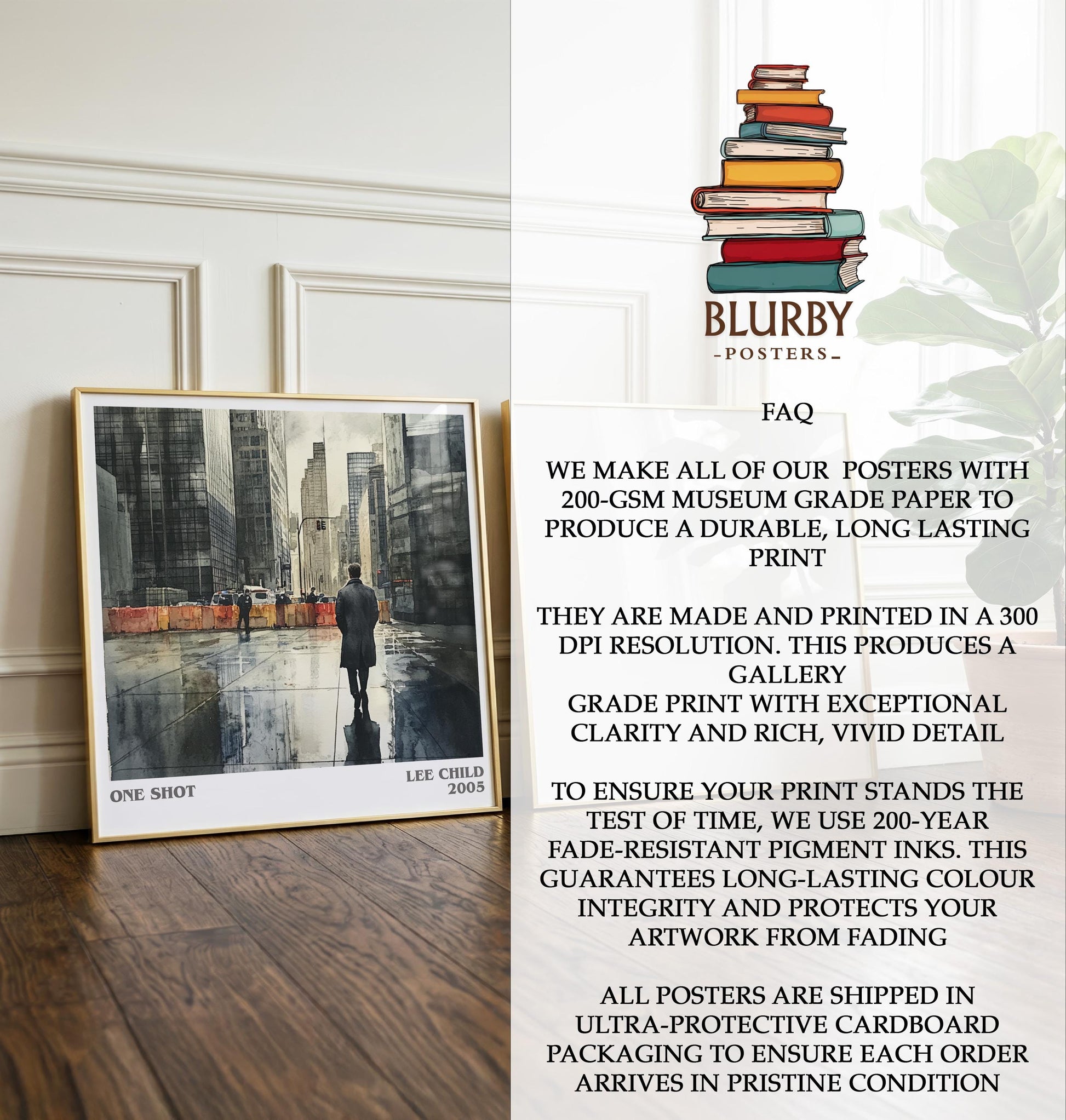 One Shot by Lee Child | Book Poster | Literary Art Gift For Book Lover | Novel Inspired Wall Art | Free Delivery
