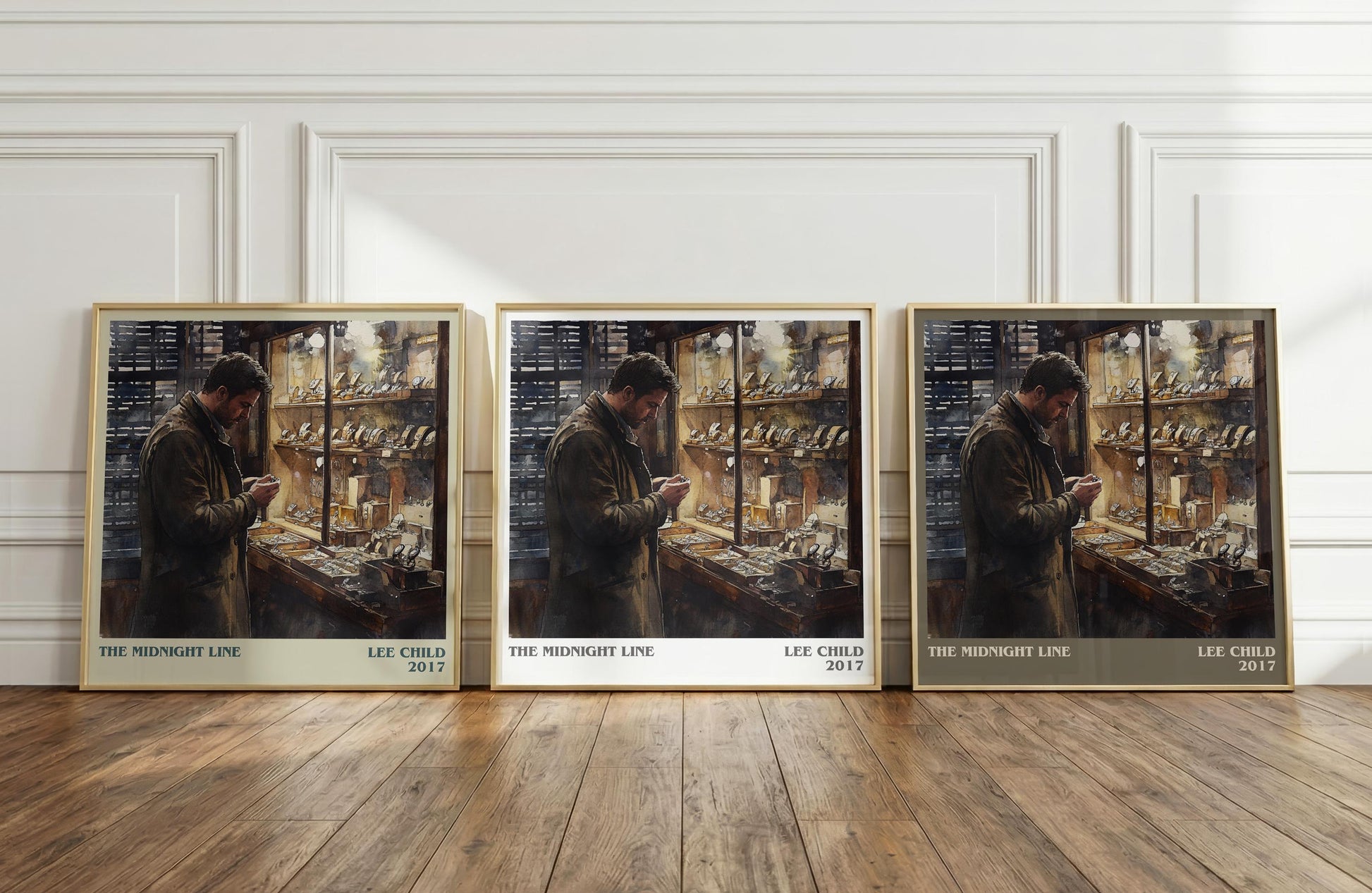 The Midnight Line literary print framed by window – literary home decor