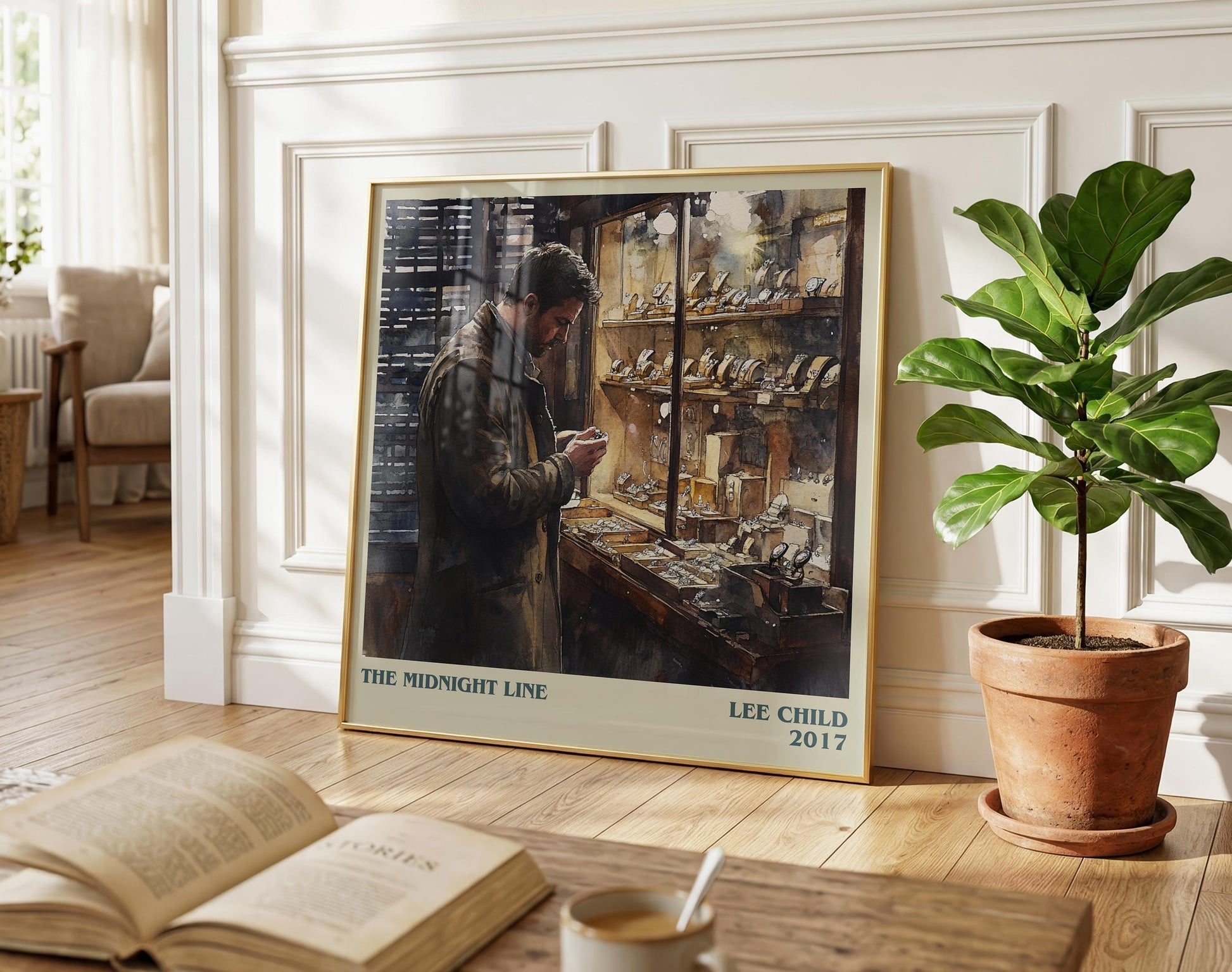 The Midnight Line literary poster paired in gallery wall – literary art prints