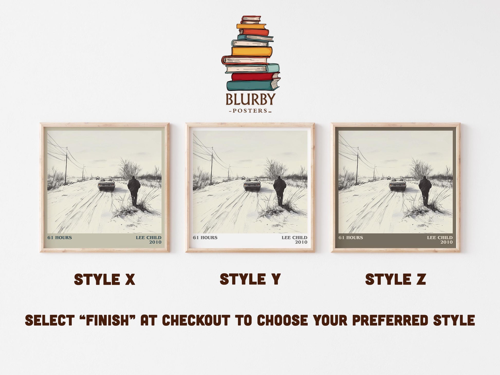 Make Me literary art print colour and style options – Lee Child book art