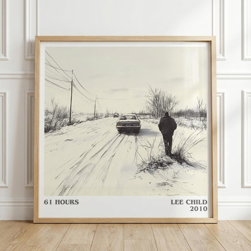 Make Me literary print in frame leaning in hallway – thriller wall art