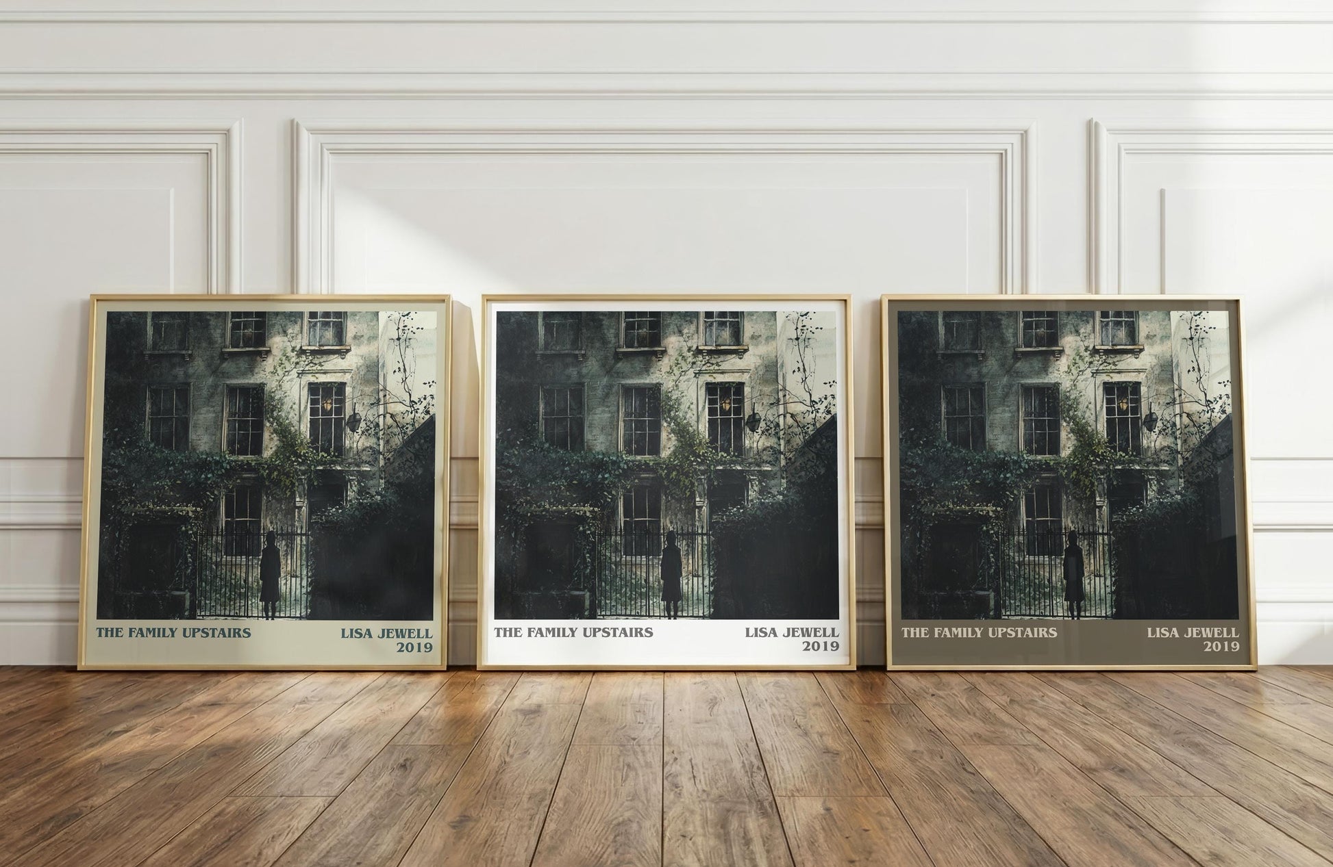 The Family Upstairs literary print framed by window – literary home decor