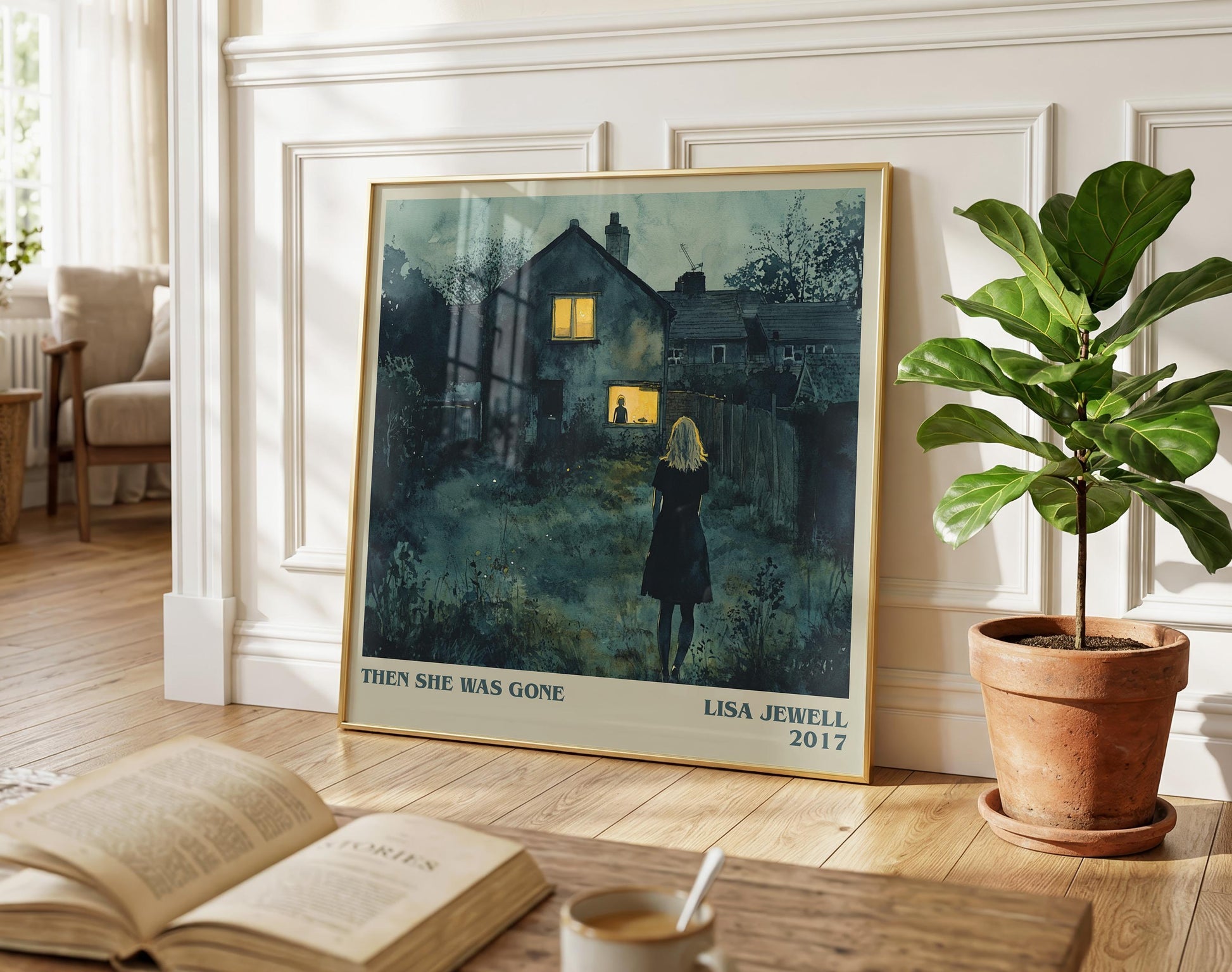 Then She Was Gone literary poster paired in gallery wall – literary art prints