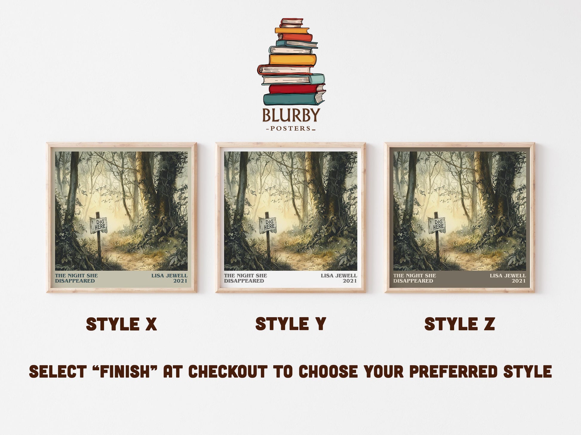 The Night She Disappeared literary art print colour and style options – Lisa Jewell book art