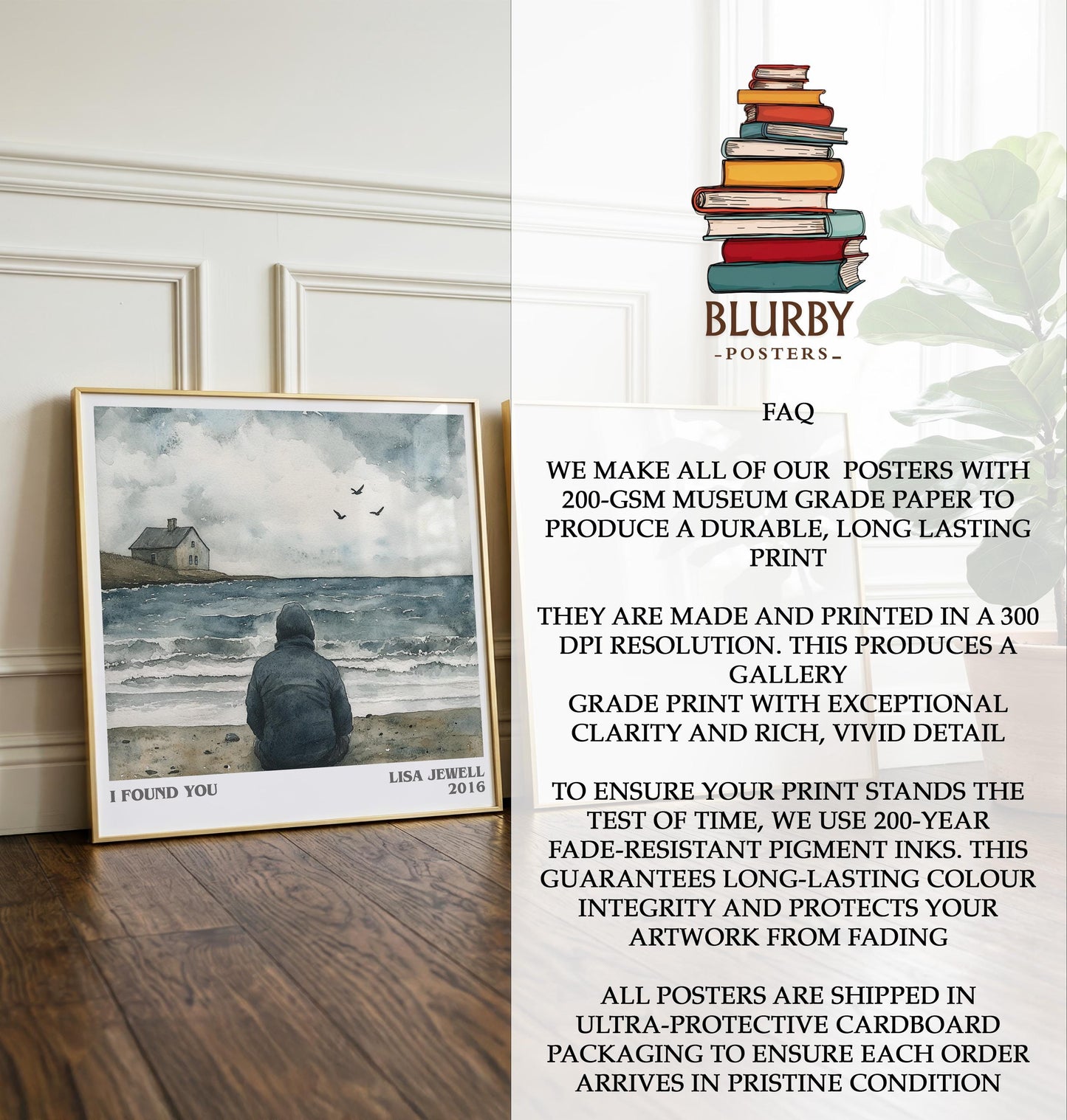 I Found You by Lisa Jewell | Book Poster | Literary Art Gift For Book Lover | Novel Inspired Wall Art | Free Delivery