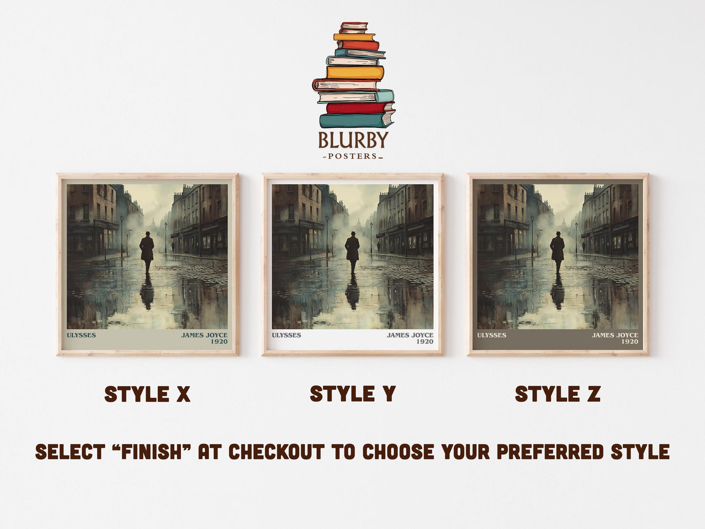 Ulysses literary art print colour and style options – James Joyce book art