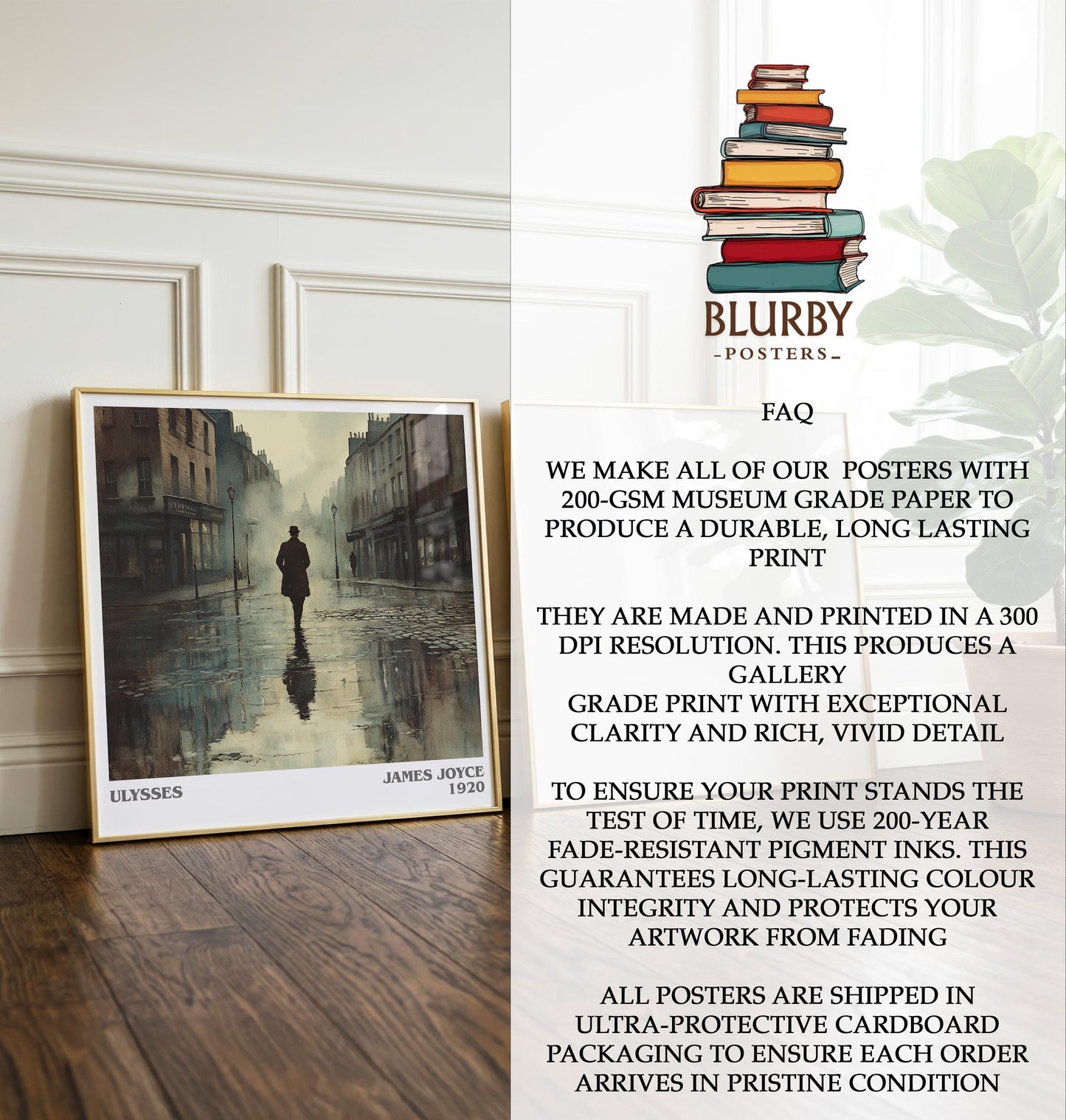 Ulysses by James Joyce | Book Poster | Literary Art Gift For Book Lover | Novel Inspired Wall Art | Free Delivery