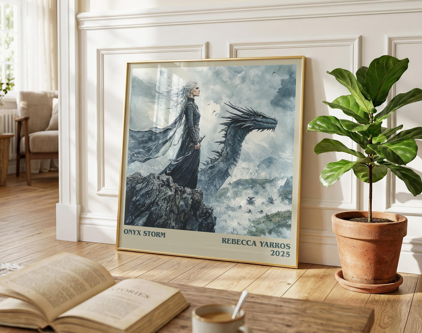 Onyx Storm literary poster paired in gallery wall – literary art prints