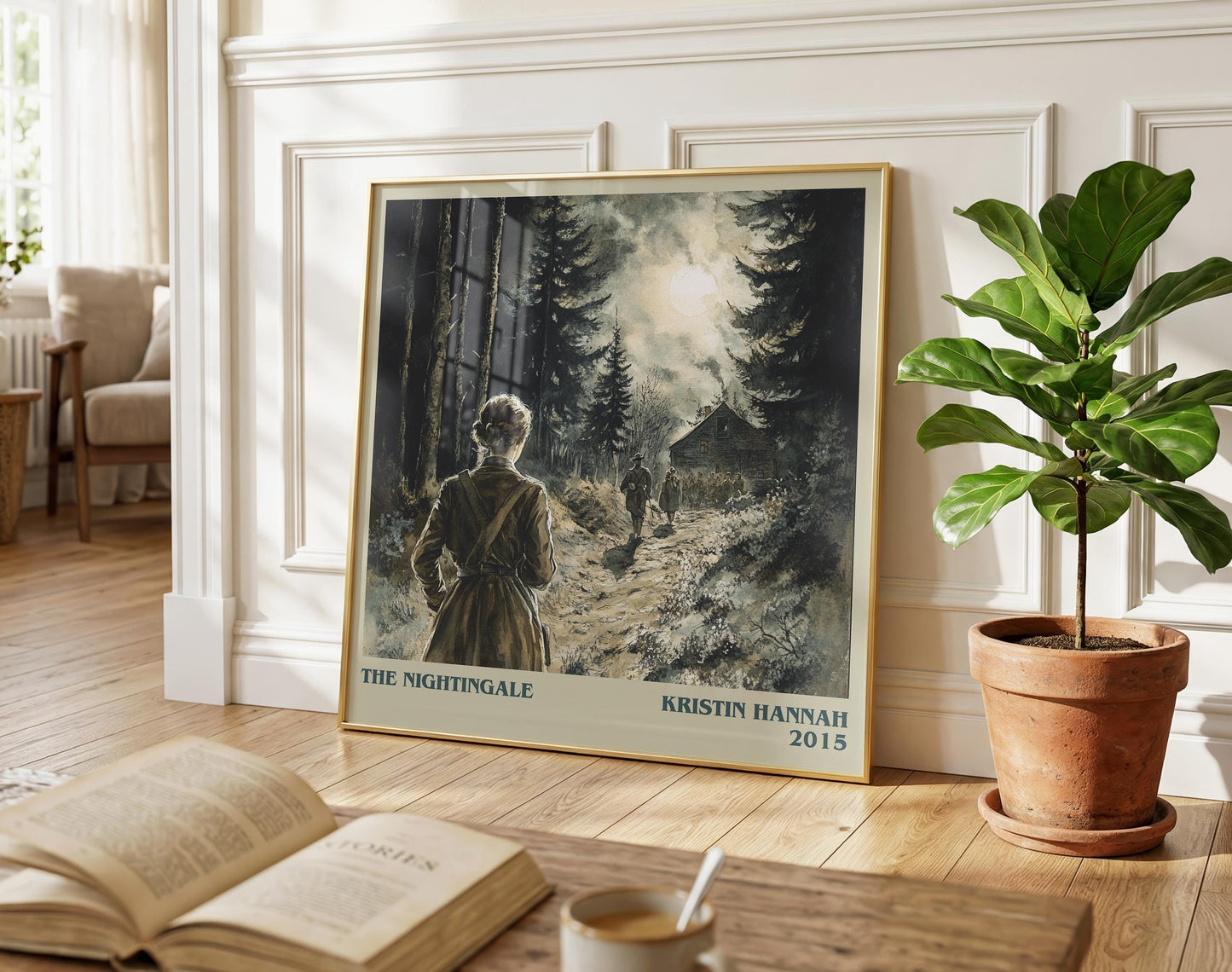 The Nightingale literary poster paired in gallery wall – literary art prints