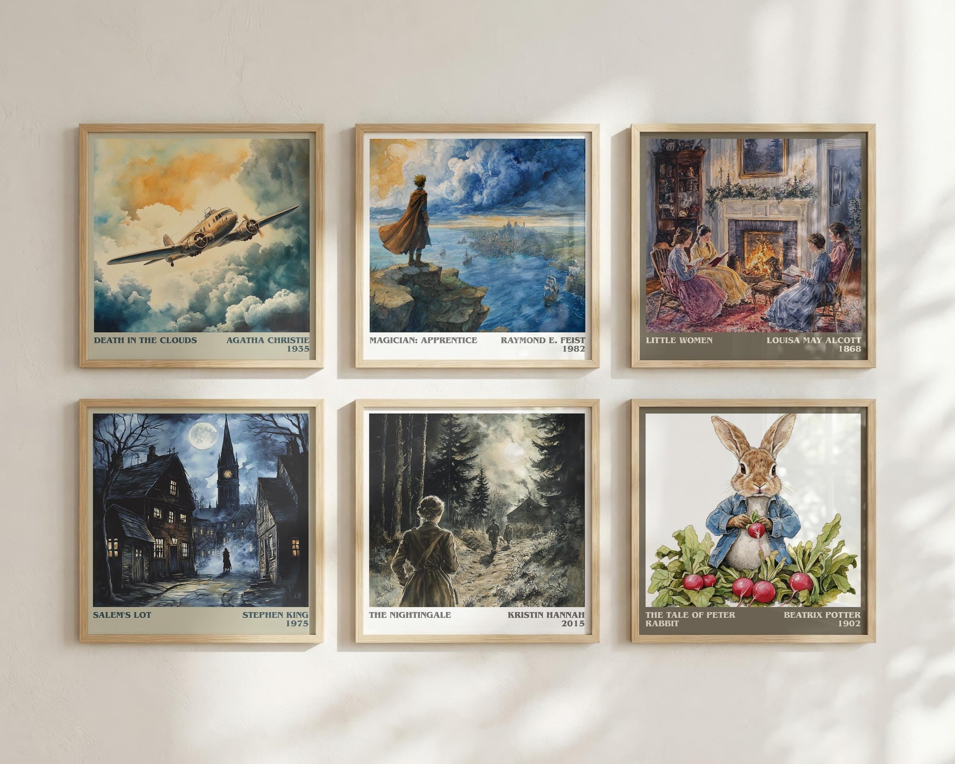 The Nightingale literary book poster framed on wall – historical fiction wall art