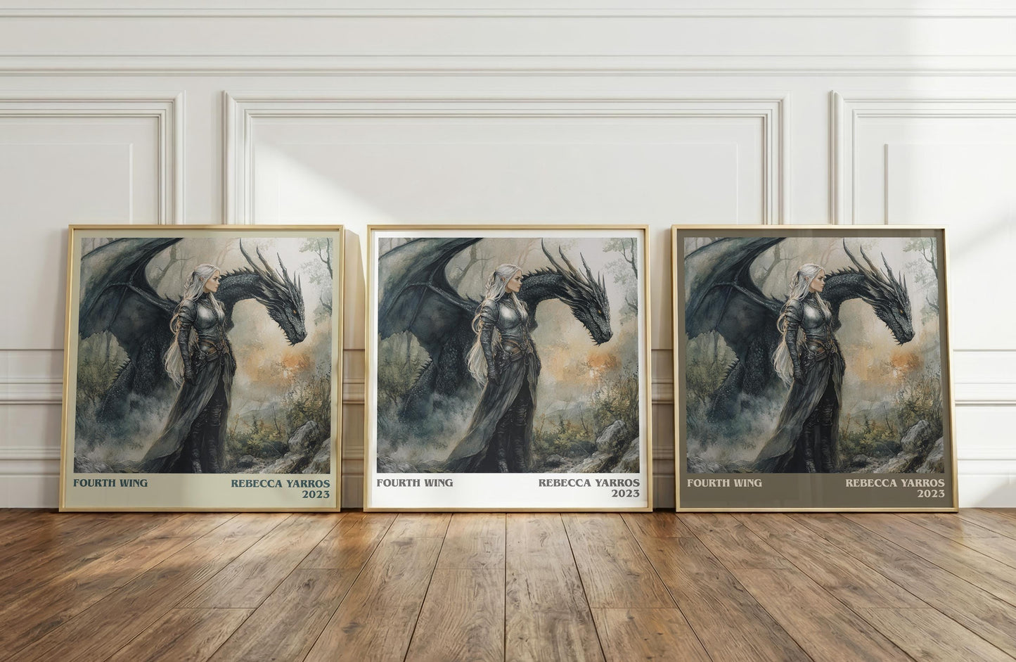 Fourth Wing literary print framed by window – literary home decor