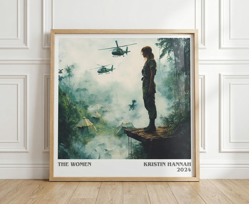 The Women literary print in frame leaning in hallway – historical fiction wall art