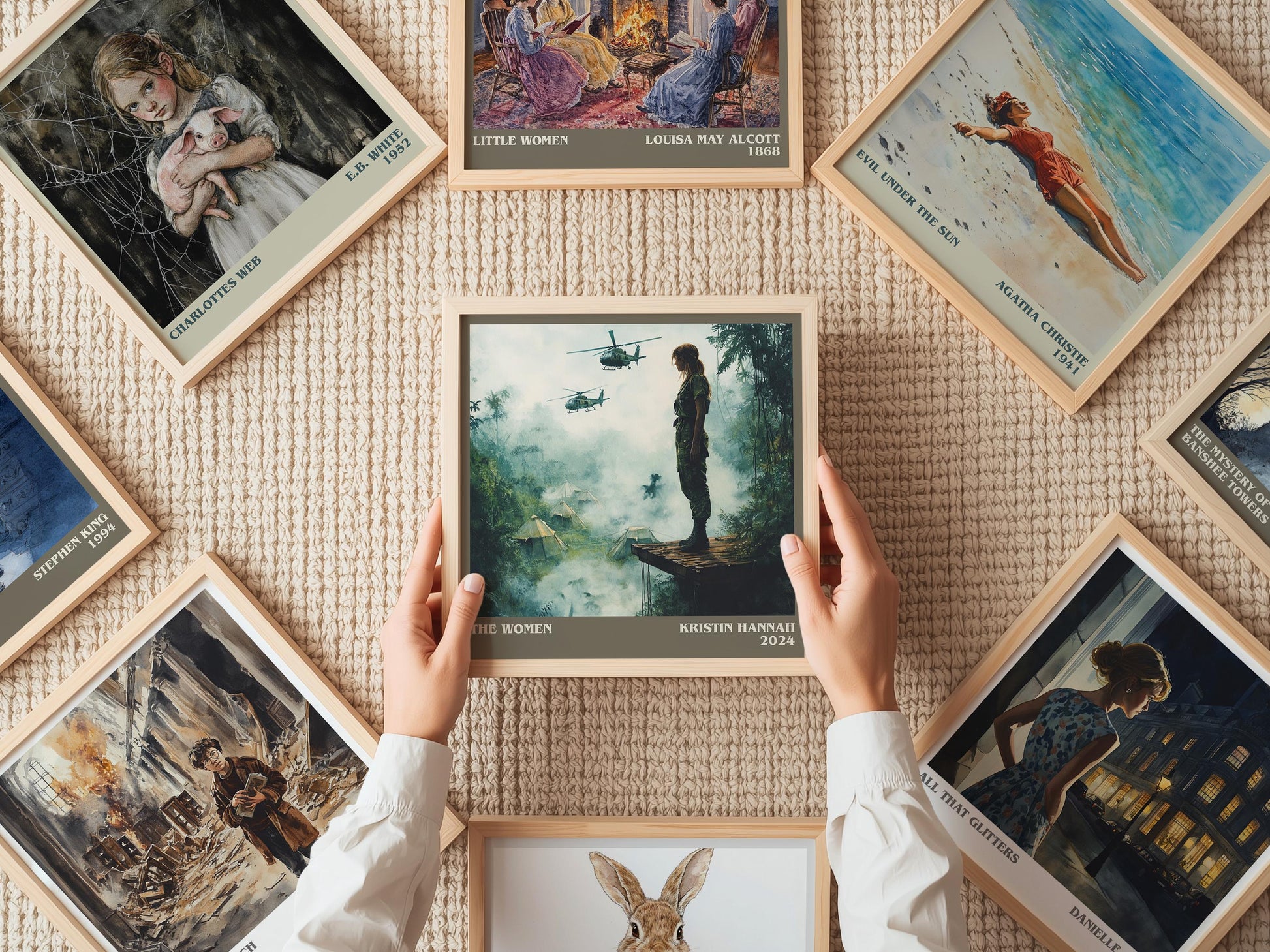 The Women literary print on bookshelf – Kristin Hannah fan gift