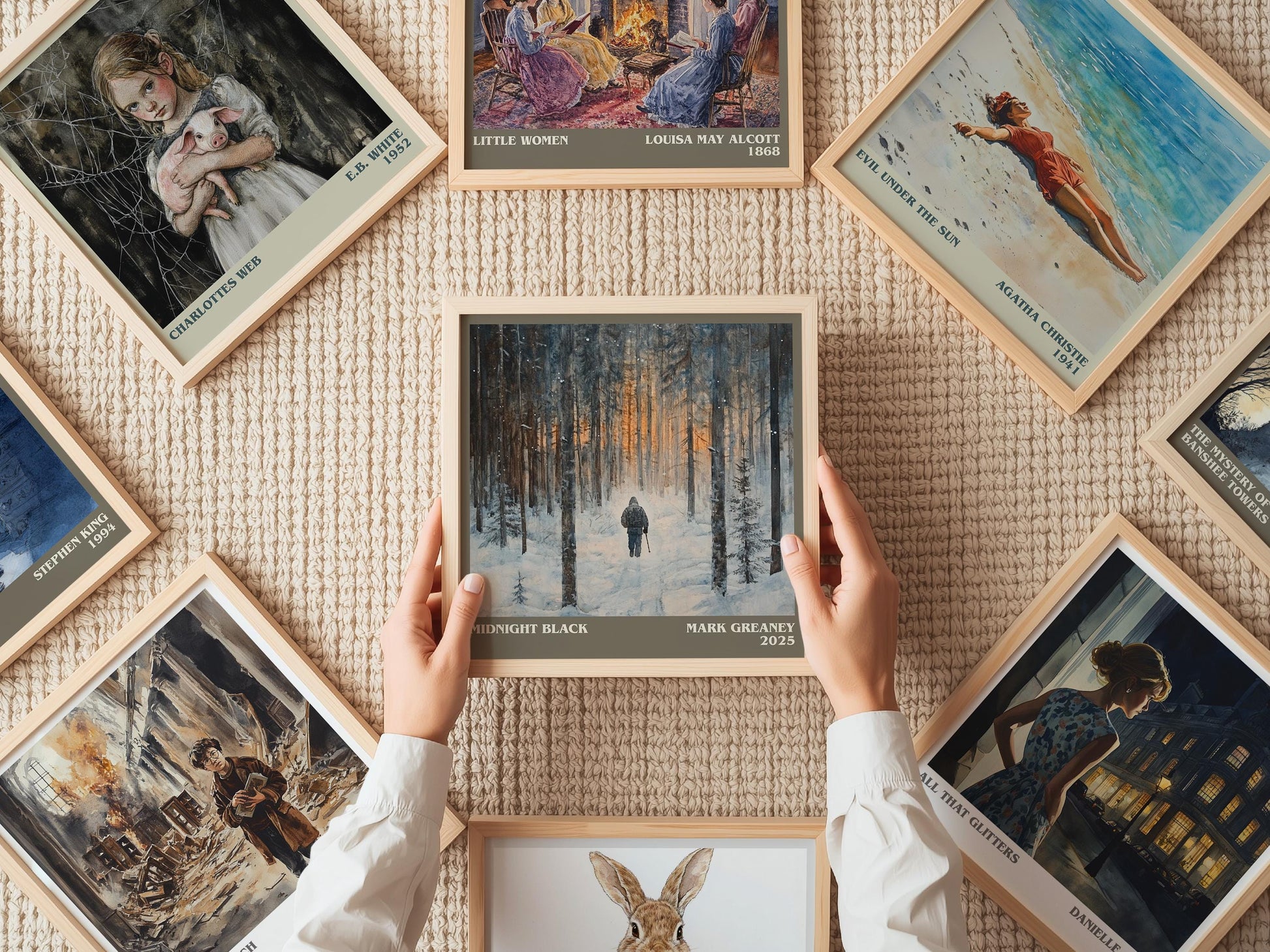Midnight Black literary print on bookshelf – Mark Greaney fan gift