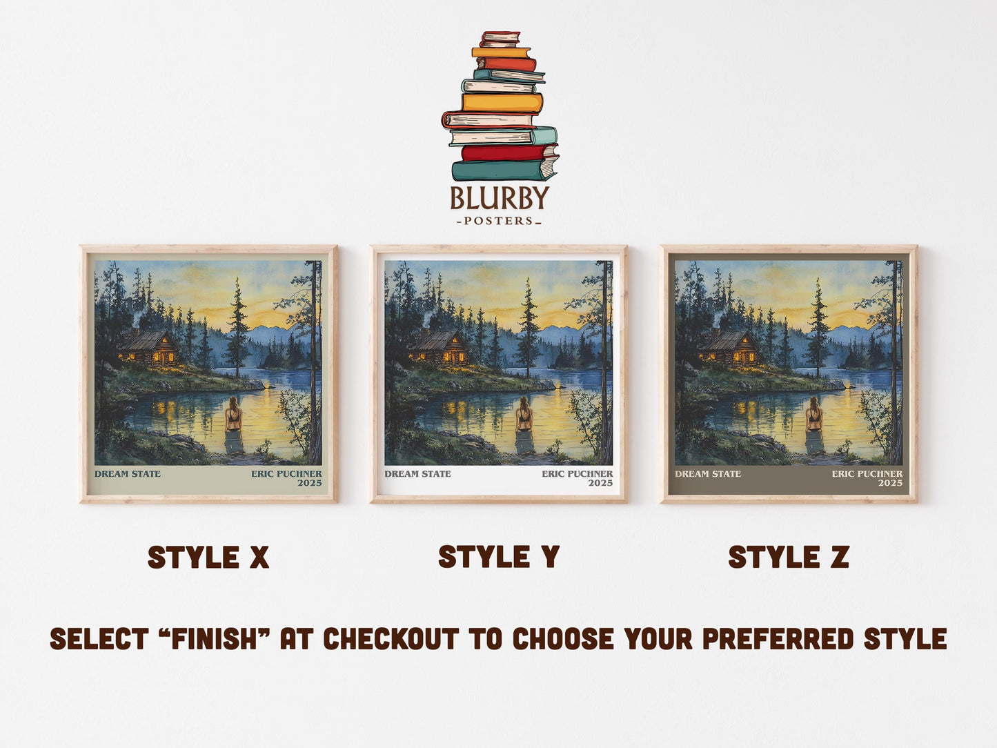 Dream State literary art print colour and style options – Eric Puchner book art
