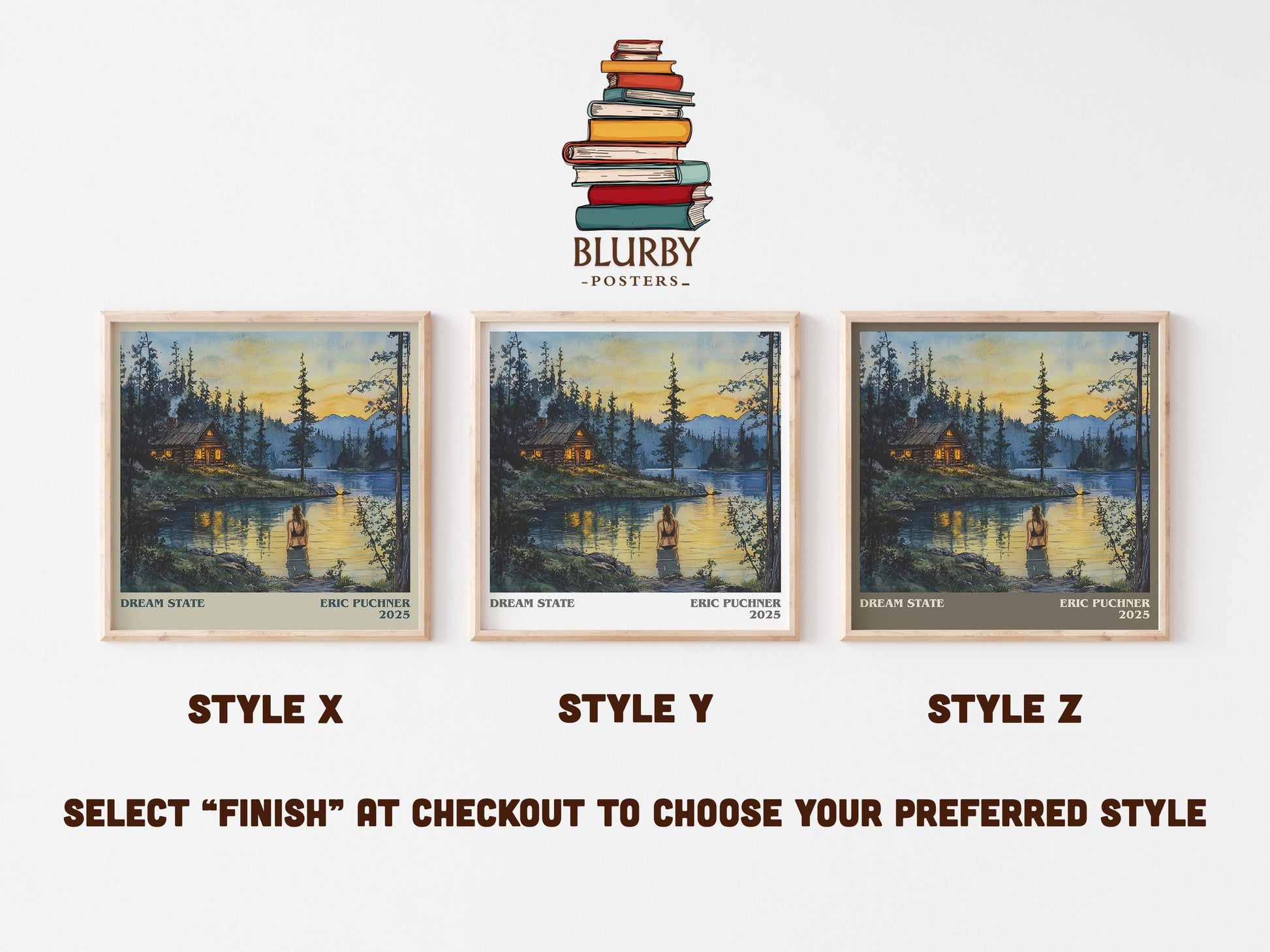 Dream State literary art print colour and style options – Eric Puchner book art