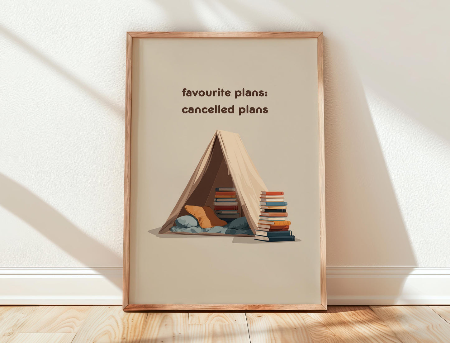 Favourite Plans Cancelled Plans Print | Cozy Book Art | Cute Wall Decor | Book Lover Gift | Nook Poster | Reader Gift | Aesthetic Room Art - Book Poster Art Print Decor Bookish