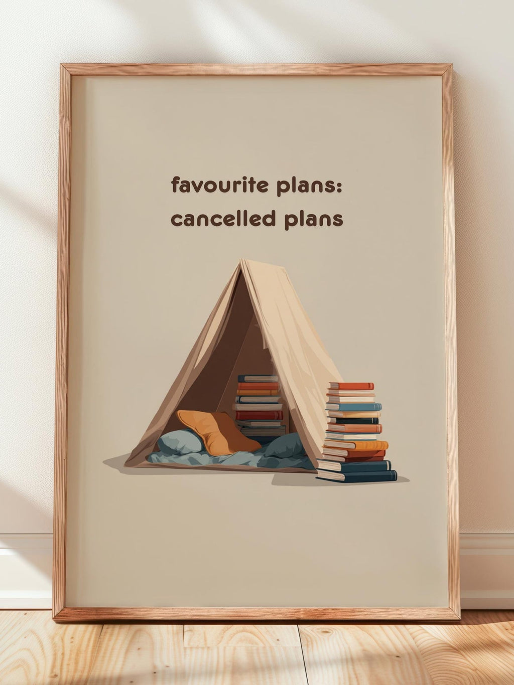 Favourite Plans Cancelled Plans Print | Cozy Book Art | Cute Wall Decor | Book Lover Gift | Nook Poster | Reader Gift | Aesthetic Room Art - Book Poster Art Print Decor Bookish